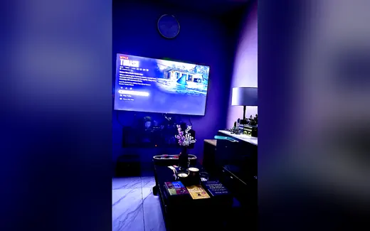 Thrash playing on a television at home