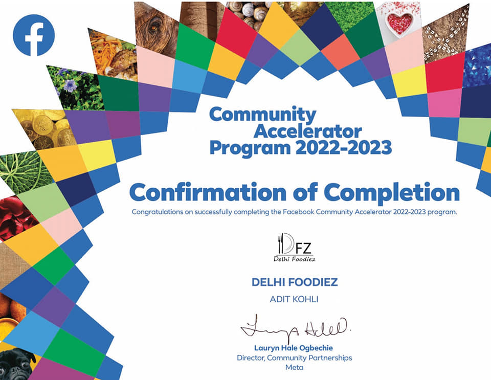 Meta Facebook Community Accelerator Certificate